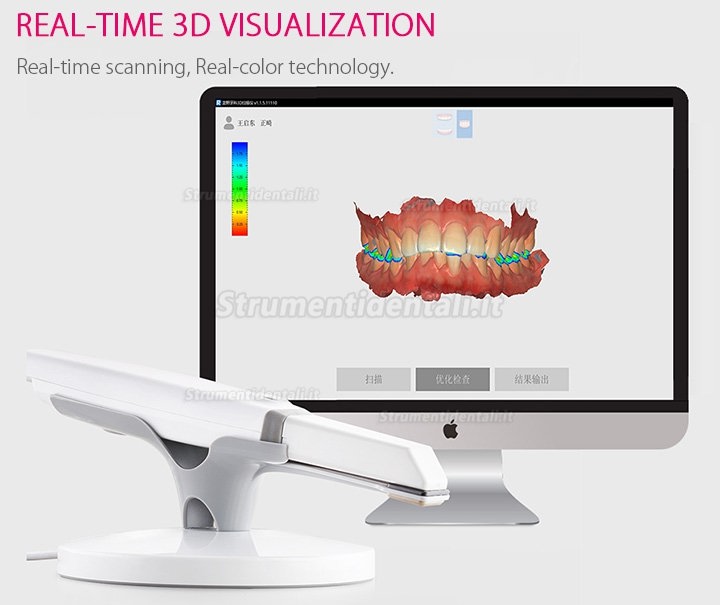 Runyes 3DS Scanner Intraorale Digitale 3D Dentale Scansione Senza Polvere a Colori Reali